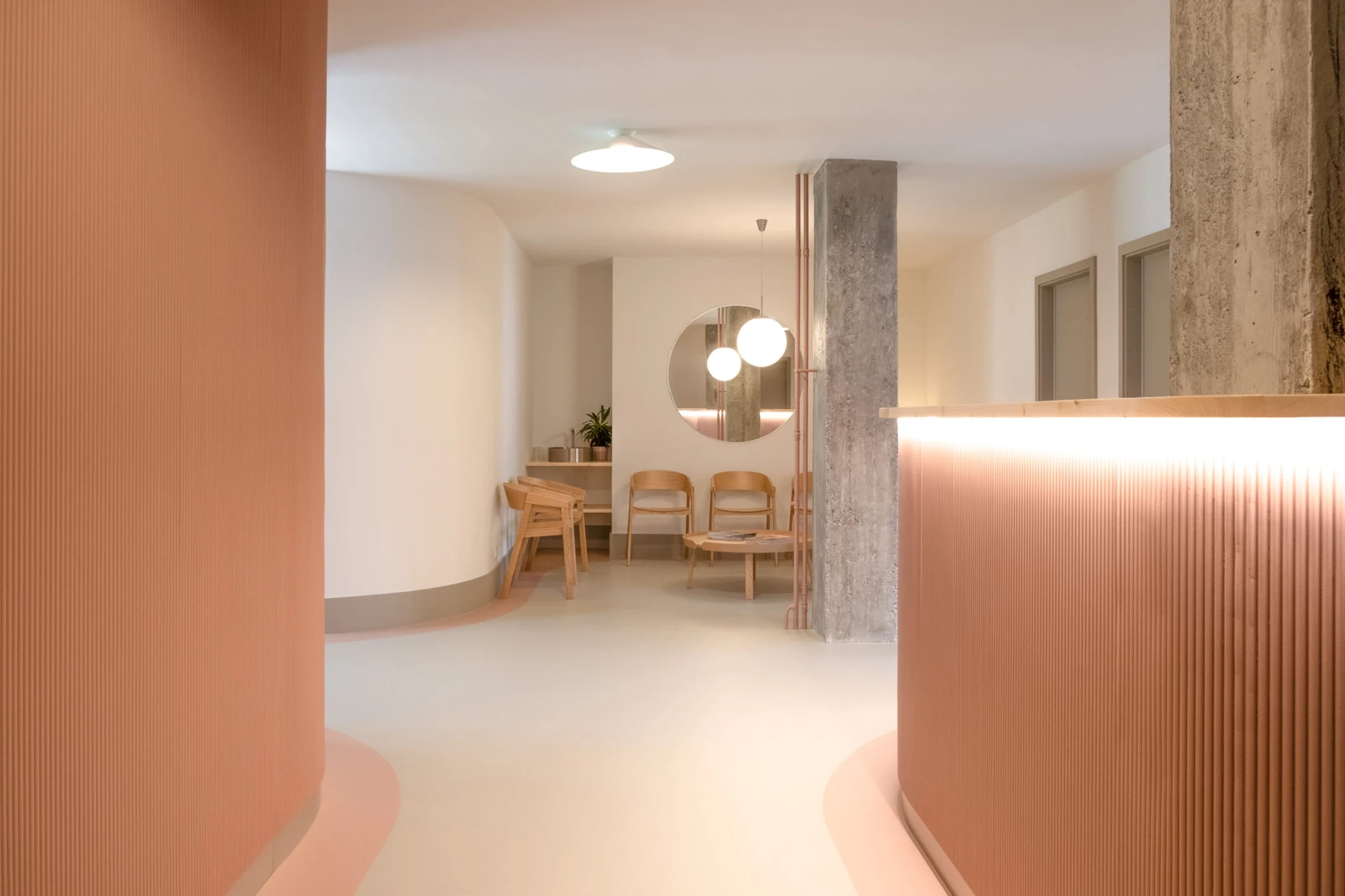 The practice's reception and waiting room